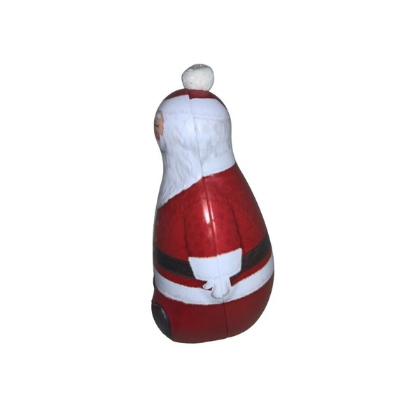 Christmas Santa Shaped Tin Gift Package Box Roly Poly EMPTY - Picture 5 of 6